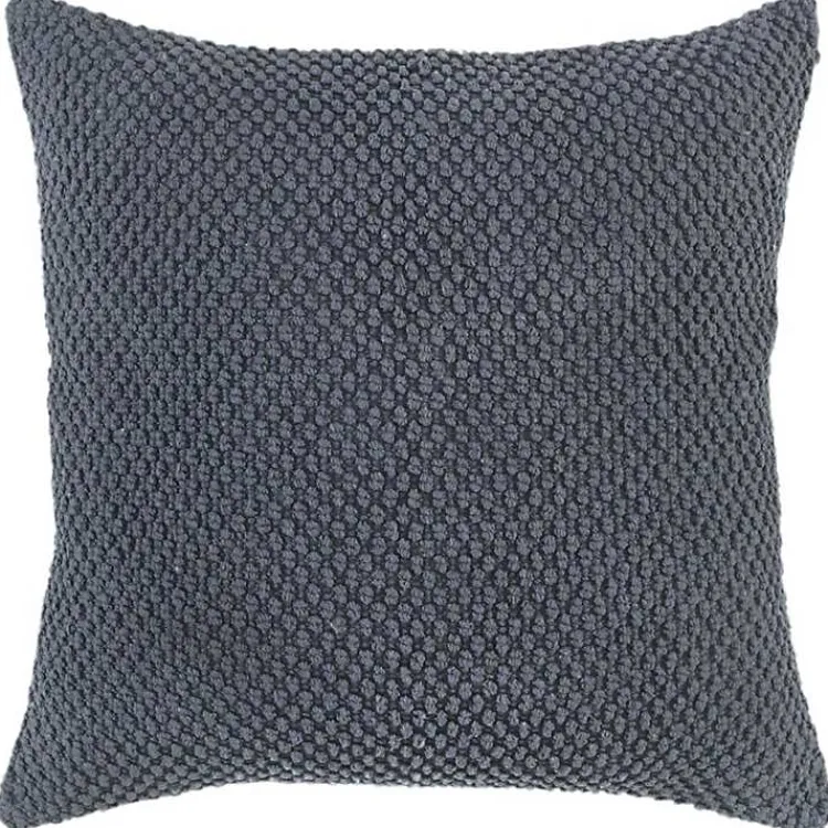 New Dark Woven Nubby Pillow Pillows