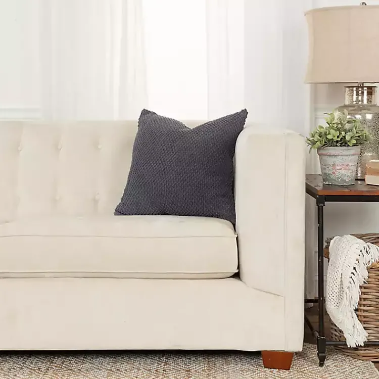 New Dark Woven Nubby Pillow Pillows