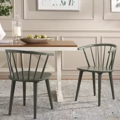 Kirklands Home Dining Chairs|Dark Blanchard Dining Chairs, Set of 2 Green