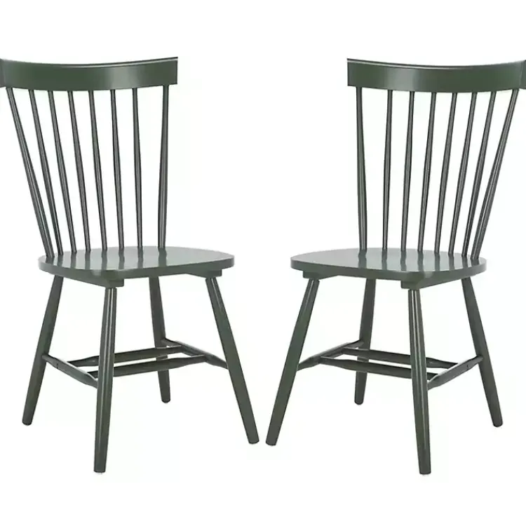Kirklands Home Dining Chairs|Dark Parker Spindle Dining Chairs, Set of 2 Green