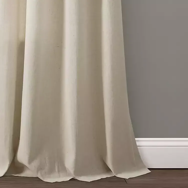 Kirklands Home Curtains & Drapes|Dark Linen Lace Curtain Panel Set, 84 in. Tan