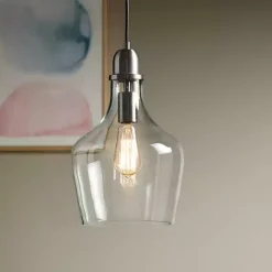 Kirklands Home Chandeliers & Pendant Lighting|Dark Metal Glass Avalon Pendant Light Gray