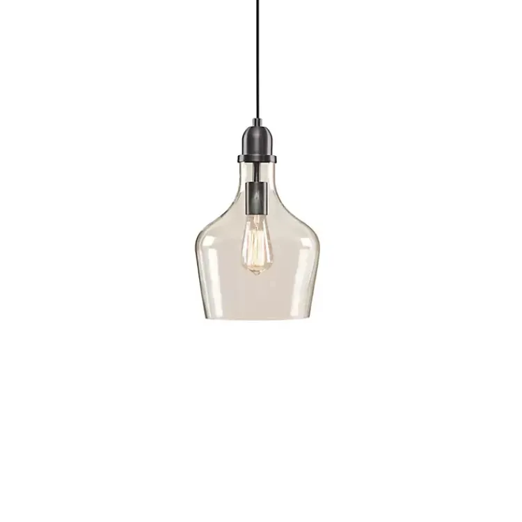 Kirklands Home Chandeliers & Pendant Lighting|Dark Metal Glass Avalon Pendant Light Gray