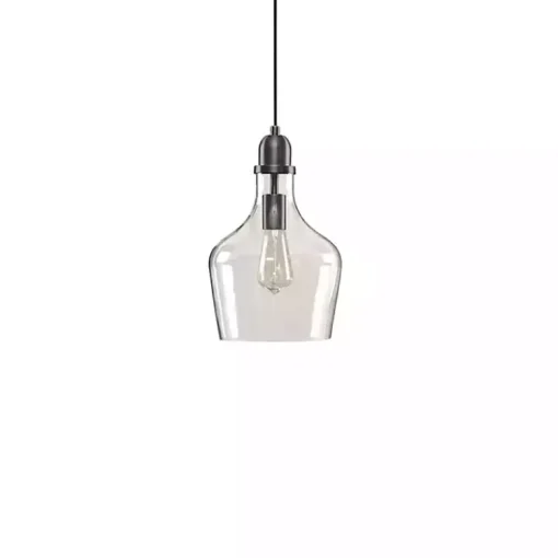 Kirklands Home Chandeliers & Pendant Lighting|Dark Metal Glass Avalon Pendant Light Gray
