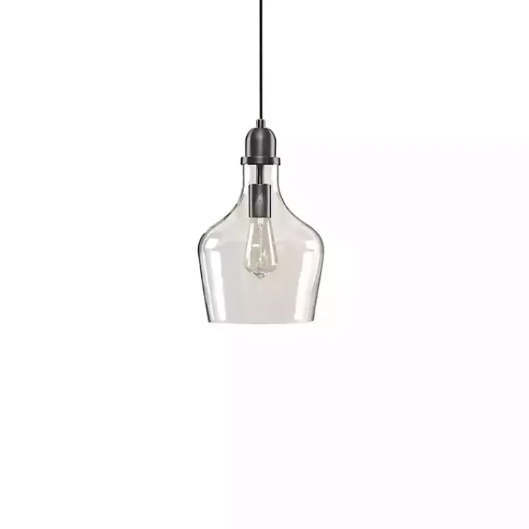 Kirklands Home Chandeliers & Pendant Lighting|Dark Metal Glass Avalon Pendant Light Gray