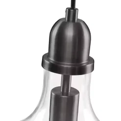 Kirklands Home Chandeliers & Pendant Lighting|Dark Metal Glass Avalon Pendant Light Gray