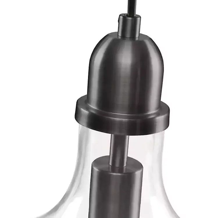 Kirklands Home Chandeliers & Pendant Lighting|Dark Metal Glass Avalon Pendant Light Gray