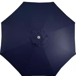 Kirklands Home Outdoor Accent Furniture|Dark Navy Tilt Hand Crank Outdoor Umbrella