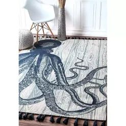 Kirklands Home Area Rugs|Dark Octopus Thomas Paul Area Rug, 5x8 Blue