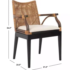 Kirklands Home Accent Chairs|Dark Rattan and Mahogany Gianni Accent Chair Brown