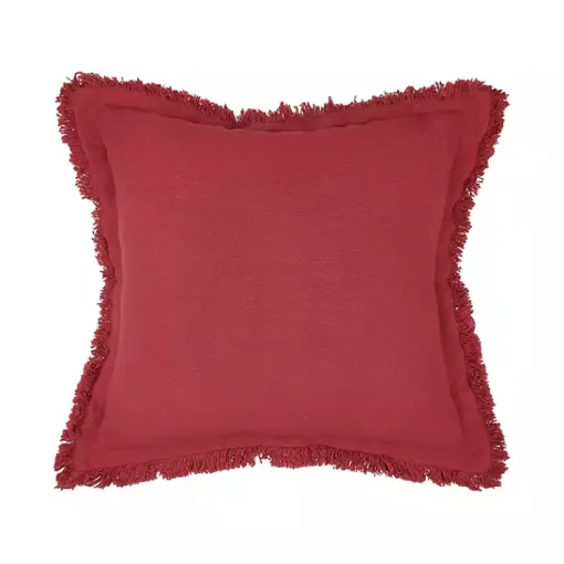 Sale Dark Woven Fringe Edge Pillow Pillows