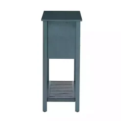 Kirklands Home Console Tables|Dark Teal Beadboard Console Table Blue