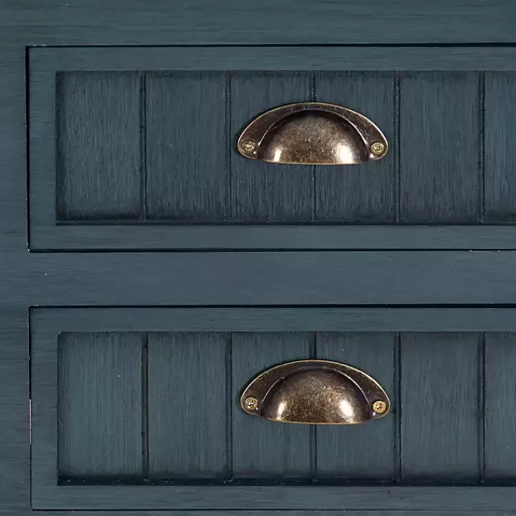 Kirklands Home Console Tables|Dark Teal Beadboard Console Table Blue