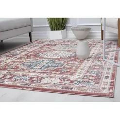 Kirklands Home Area Rugs|Dark Terra Cotta Borde Area Rug, 8x10 Red