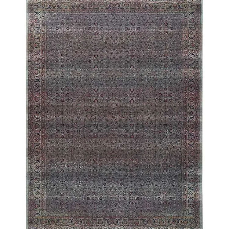 Kirklands Home Area Rugs|Dark Vintage Floral Washable Area Rug, 5x7 Gray