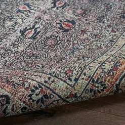 Kirklands Home Area Rugs|Dark Vintage Floral Washable Area Rug, 5x7 Gray