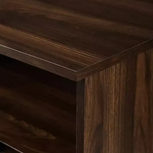 Kirklands Home Cabinets & Sideboards|Dark Walnut Angled Door Wooden Sideboard Cabinet Brown