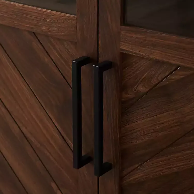 Kirklands Home Cabinets & Sideboards|Dark Walnut Chevron Wooden Storage Cabinet Brown