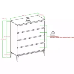 Kirklands Home Dressers & Chests|Dark Walnut Midcentury Four-Drawer Chest Brown