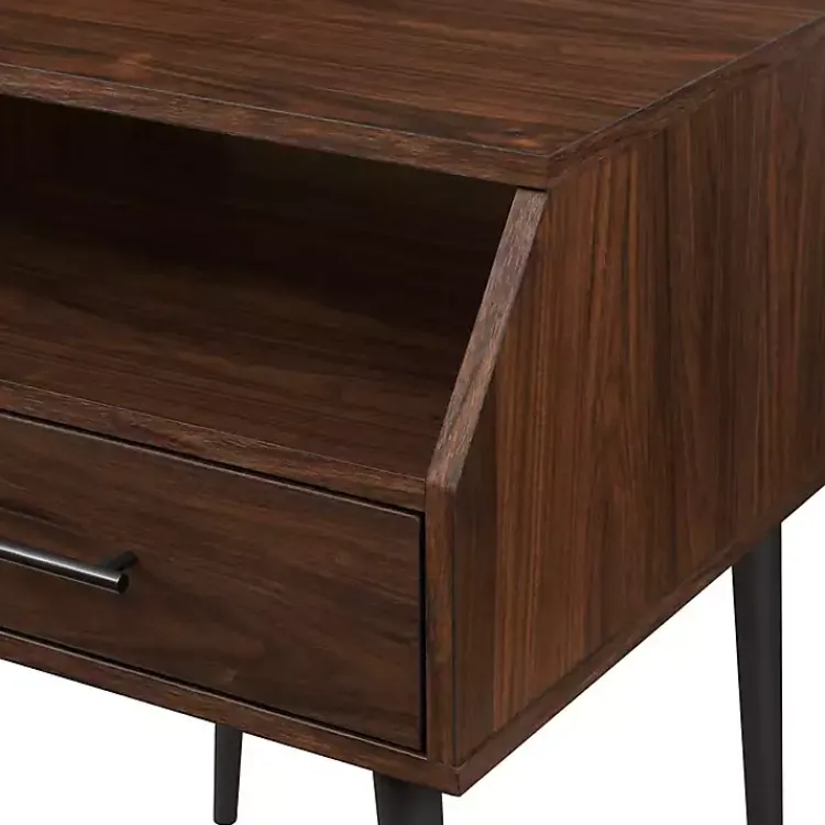 Kirklands Home Accent & End Tables|Dark Walnut Open Storage Accent Table Brown