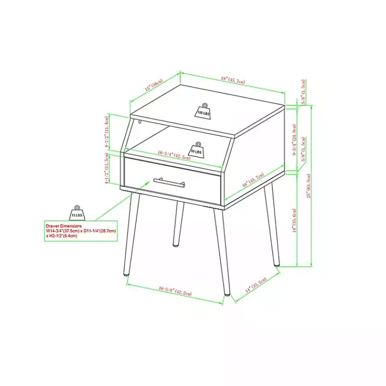Kirklands Home Accent & End Tables|Dark Walnut Open Storage Accent Table Brown