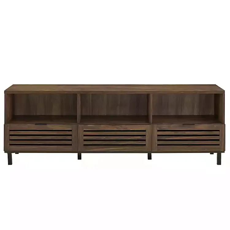 Kirklands Home Tv Stands & Media Consoles|Dark Walnut Rustic Slat Door TV Stand, 70 in. Brown