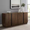 Kirklands Home Cabinets & Sideboards|Dark Walnut Wood and Black Metal Sideboard