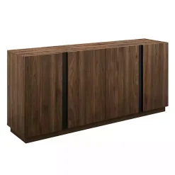 Kirklands Home Cabinets & Sideboards|Dark Walnut Wood and Black Metal Sideboard