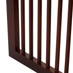 Online Dark Wood & Rattan Arched Trifold Room Divider Decorative Accents