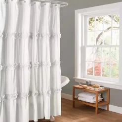 Kirklands Home Shower Curtains|Darla Floral Shower Curtain White