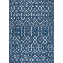 Kirklands Home Outdoor Rugs|Davon Blue Moroccan Trellis Outdoor Rug, 8x10