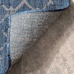 Kirklands Home Outdoor Rugs|Davon Blue Moroccan Trellis Outdoor Rug, 8x10