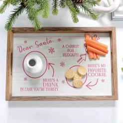 Online Dear Santa Wooden Decorative Tray Christmas Decorations
