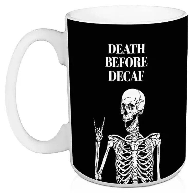 Death Before Decaf Halloween Mugs, Set of 2 Halloween