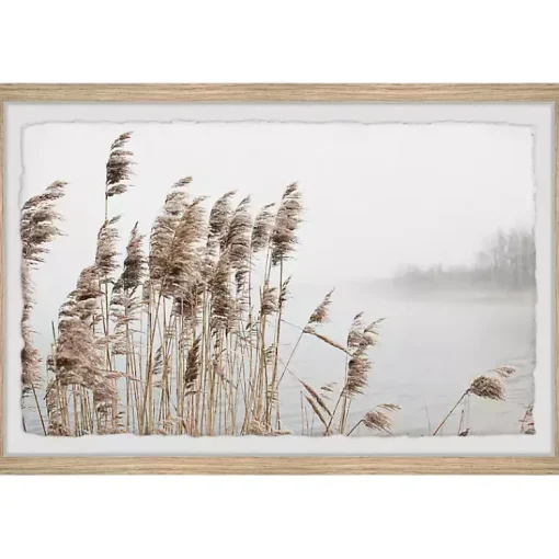 Kirklands Home Framed Art|Deckled Lakeside Grass Framed Art Print