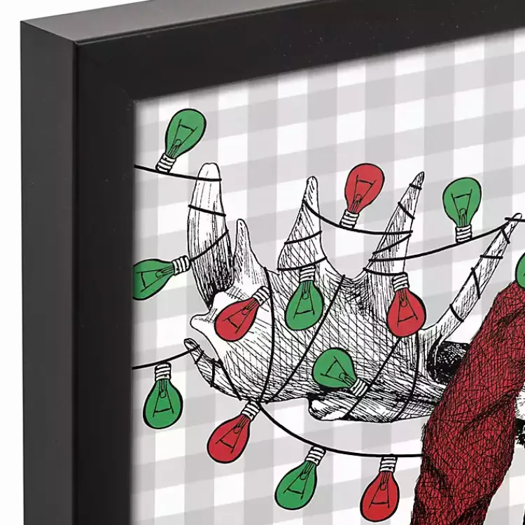 Decorated Moose Framed Canvas Art Print Christmas Art & Wall Decor