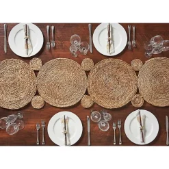 Kirklands Home Table Linens|Decorative Braided Jute Table Runner Tan