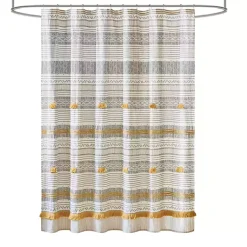 Kirklands Home Shower Curtains|Decorative Stripe Tassel Shower Curtain