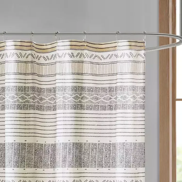 Kirklands Home Shower Curtains|Decorative Stripe Tassel Shower Curtain
