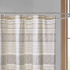 Kirklands Home Shower Curtains|Decorative Stripe Tassel Shower Curtain