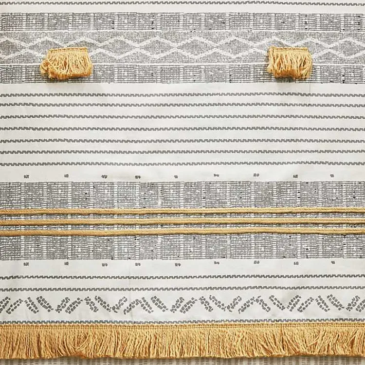 Kirklands Home Shower Curtains|Decorative Stripe Tassel Shower Curtain