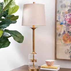 Kirklands Home Buffet Lamps|Deep Gold Glass Orb Buffet Lamp Tan