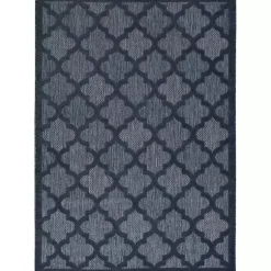 Kirklands Home Outdoor Rugs|Deep Navy Trellis Outdoor Area Rug, 4x6