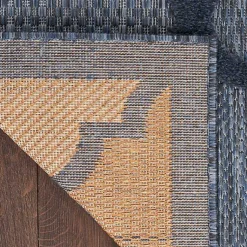 Kirklands Home Outdoor Rugs|Deep Navy Trellis Outdoor Area Rug, 4x6