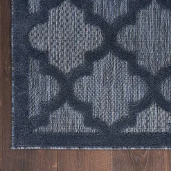 Kirklands Home Outdoor Rugs|Deep Navy Trellis Outdoor Area Rug, 4x6