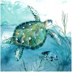 Kirklands Home Canvas Art|Delray Sea Turtle I Giclee Canvas Art Print Blue