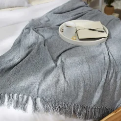 Sale Demin Chenille Fringe Throw Blankets & Throws