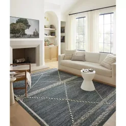 Kirklands Home Area Rugs|Denim Asymmetrical Tufted Area Rug, 7x10 Blue