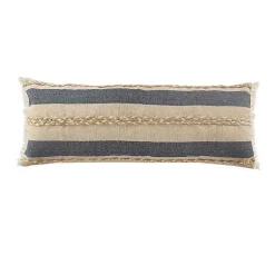 Online Denim Blue Braided Stripe Lumbar Pillow Pillows