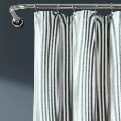 Kirklands Home Shower Curtains|Denim Vintage Stripe Shower Curtain Blue
